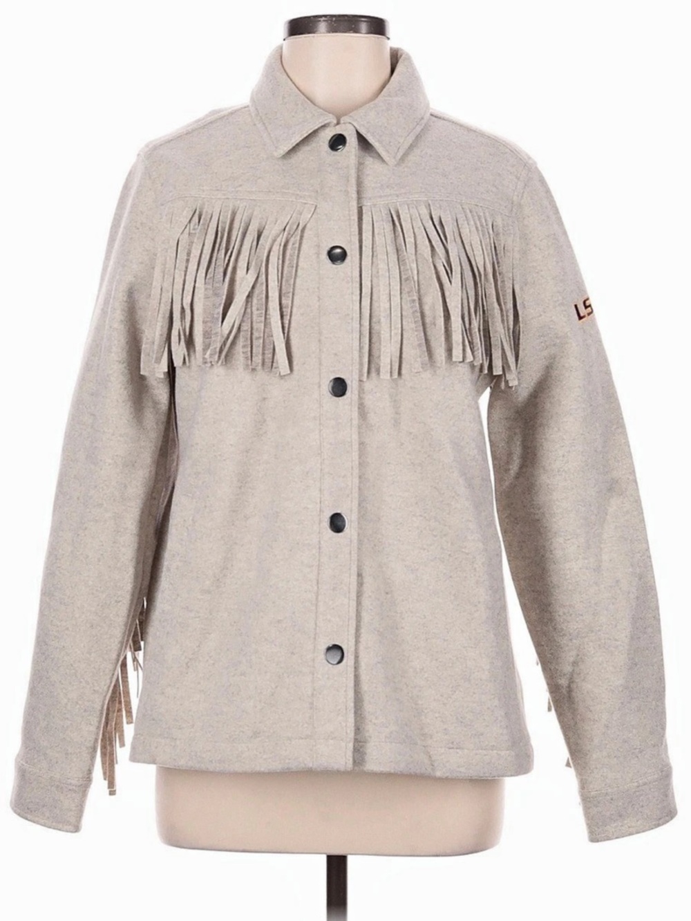 Flag & Anthem Arley Fringed Solid Jacket Gray Medium